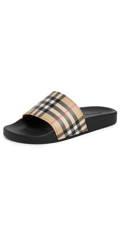 Burberry Burberry Furley Check Slide Sandals Archive Beige IP Check