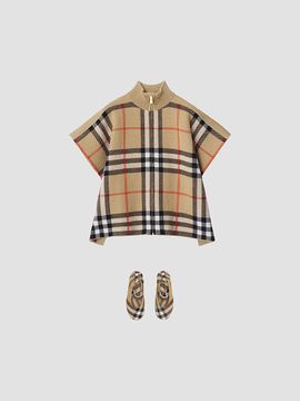 Burberry Burberry Girl's Girl's Reversible Cape & Flats Set