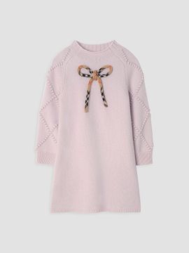 Burberry Burberry Girl's Little Girl's & Girl's Check-Bow Wool-Cashmere Dress