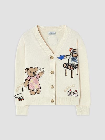 Burberry Burberry Girl's Little Girl's & Girl's Tea Party Thomas Bear Cardigan