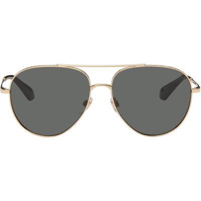 Burberry Burberry Gold Metal Check Aviator Sunglasses