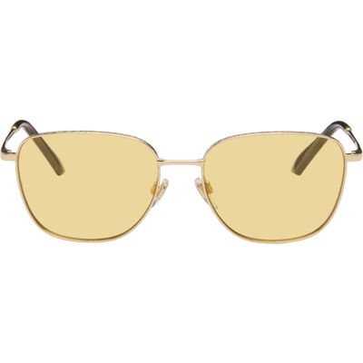 Burberry Burberry Gold Metal Check Square Sunglasses