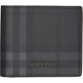 Burberry Burberry Gray City Check Bifold Wallet