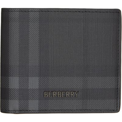 Burberry Burberry Gray City Check Bifold Wallet
