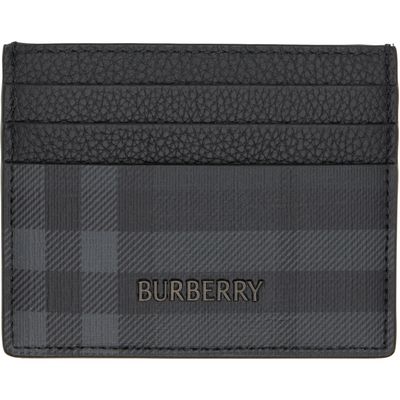 Burberry Burberry Gray City Check Card Holder