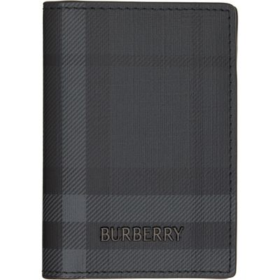 Burberry Burberry Gray City Check Folding Card Holder