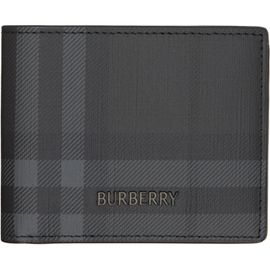 Burberry Burberry Gray City Check Slim Bifold Wallet