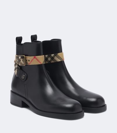 Burberry Burberry Huntley Burberry Check leather ankle boots