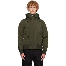 Burberry Burberry Khaki Hooded Quilted Nylon Bomber Jacket