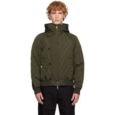 Burberry Burberry Khaki Hooded Quilted Nylon Bomber Jacket