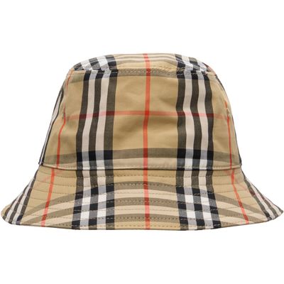Burberry Burberry Kids Beige Check Cotton Bucket Hat