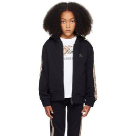 Burberry Burberry Kids Black Check Tape Hoodie