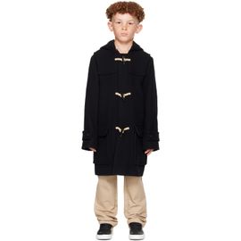 Burberry Burberry Kids Black Wool Blend Duffle Coat