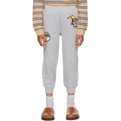 Burberry Burberry Kids Gray Rain Bear Cotton Jogging Pants
