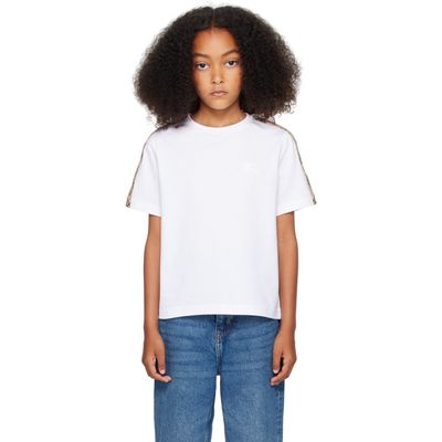Burberry Burberry Kids White Check Trim T-shirt