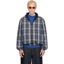 Burberry Burberry Navy Check Newport Hooded Reversible Jacket