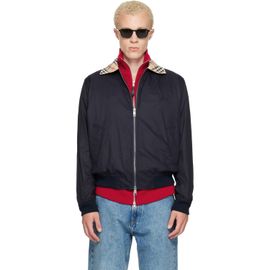 Burberry Burberry Navy Gabardine Glenfields Harrington Jacket