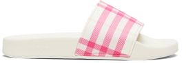 Burberry Burberry Off-White & Pink Check Slides