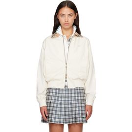 Burberry Burberry Off-White Cropped Tropical Gabardine Hayfield Harrington Jacket