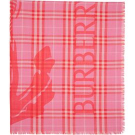 Burberry Burberry Pink & Red EKD Check Scarf