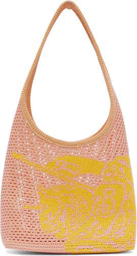 Burberry Burberry Pink & Yellow Small EKD Crochet Tote