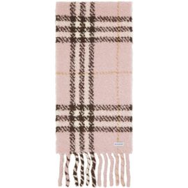 Burberry Burberry Pink Check Alpaca Wool Blend Bouclé Scarf
