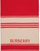 Burberry Burberry Red & Beige EKD Striped Wool Scarf - 1
