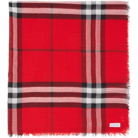 Burberry Burberry Red Wide Check Wool Scarf