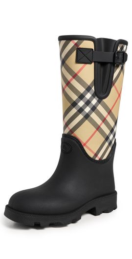 Burberry Burberry Rubber Marsh Stamp High Boots Black