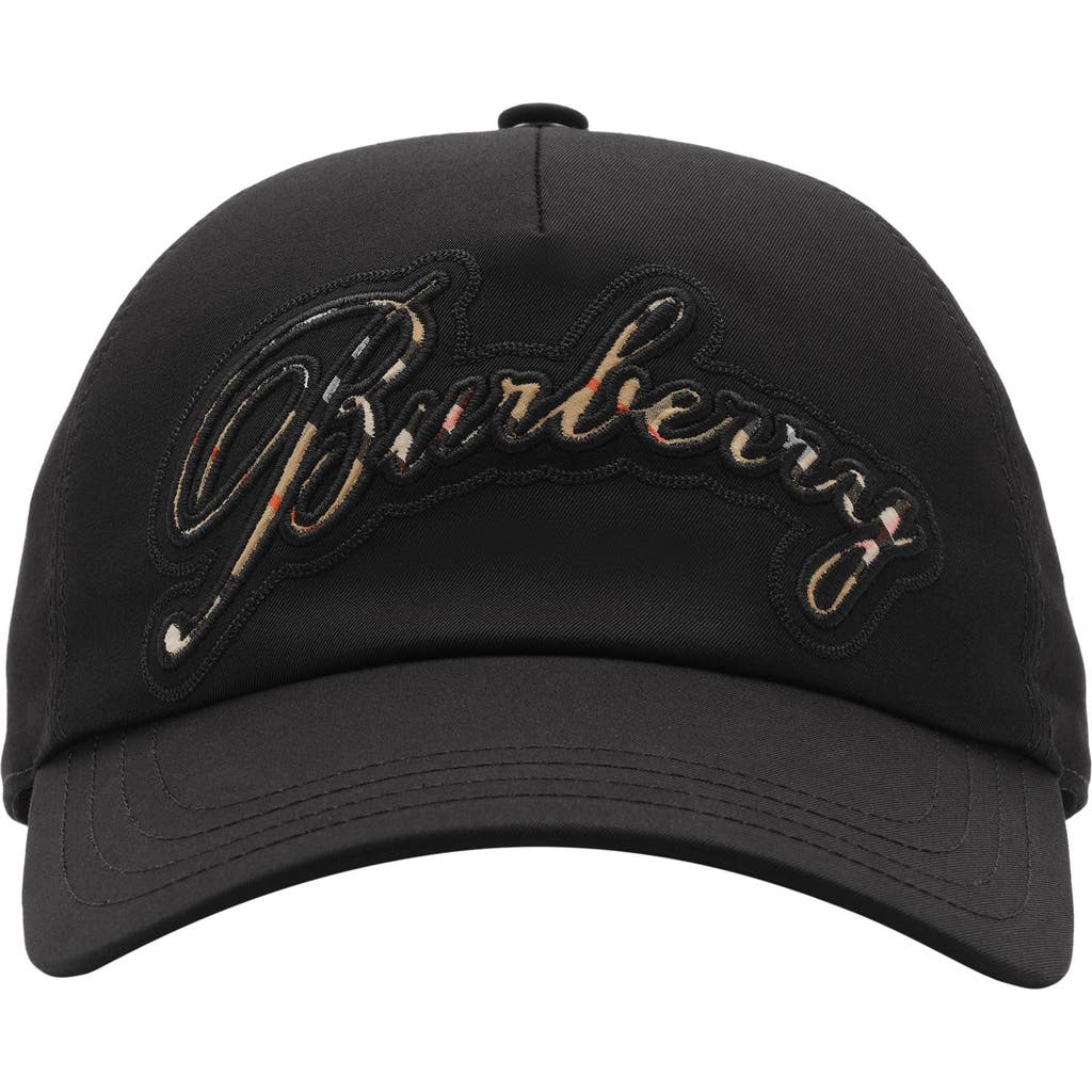 burberry - Script Gabardine Adjustable Baseball Cap