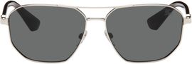 Burberry Burberry Silver Metal Shield Aviator Sunglasses​
