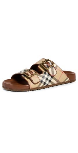 Burberry Burberry Urchin Checkered Sandals Archive Beige Ip Check