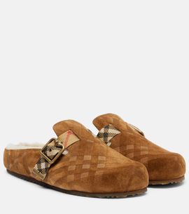 Burberry Burberry Urchin shearling-lined suede clogs