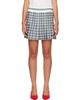 Burberry Burberry White & Navy Pleated Check Tennis Miniskirt - 1