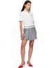 Burberry Burberry White & Navy Pleated Check Tennis Miniskirt - 4