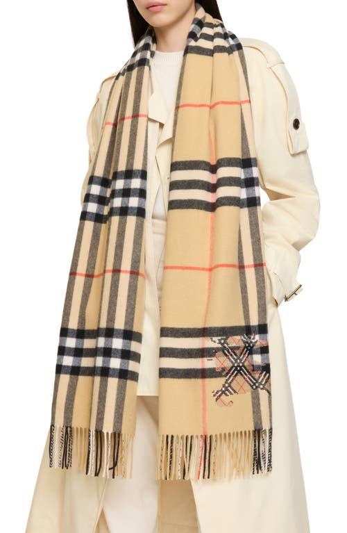burberry - Wide Cross Stitch EKD Check Cashmere Scarf