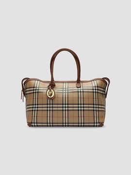 Burberry Burberry Women's Checked Cotton Canvas Tote Bag
