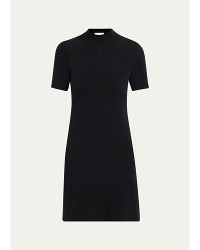 Burberry Cassidy Short-Sleeve Cashmere Button-Shoulder Mini Dress