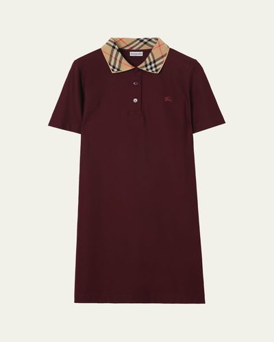 Burberry Check Collar Cotton Polo Mini Dress