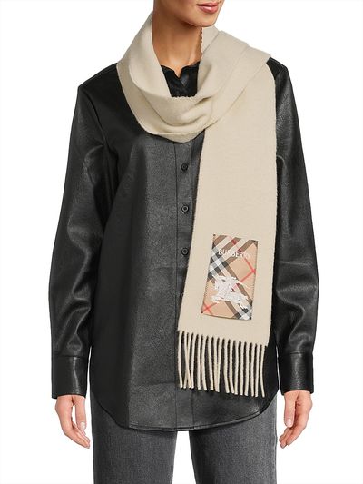 Burberry Women's Check Label Cashmere Scarf
