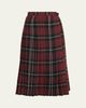 Burberry Check Pleated Wrap Midi Skirt - 1