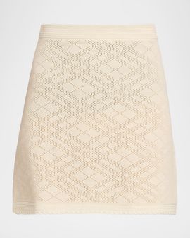 Burberry Check Pointelle Knit Mini Skirt