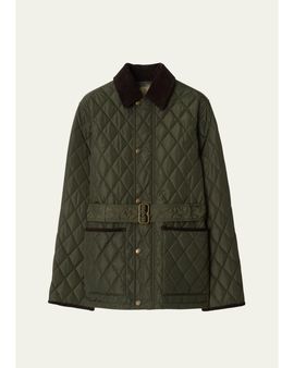 Burberry Chiltern Quilted Barn Jacket With Belt