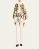 Burberry Contrast Check Cashmere-Wool Cape - 2