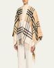 Burberry Contrast Check Cashmere-Wool Cape - 4
