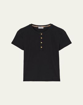 Burberry Cotton Rib Knit T-Shirt