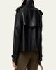 Burberry Cropped Leather Mayfair Trench Jacket - 2