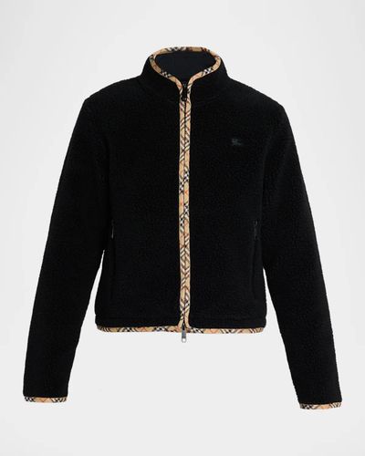 Burberry Felicia Wool-Cashmere Fleece Jacket