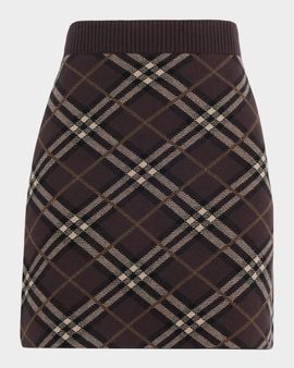 Burberry Ginny Check Knit Mini Skirt