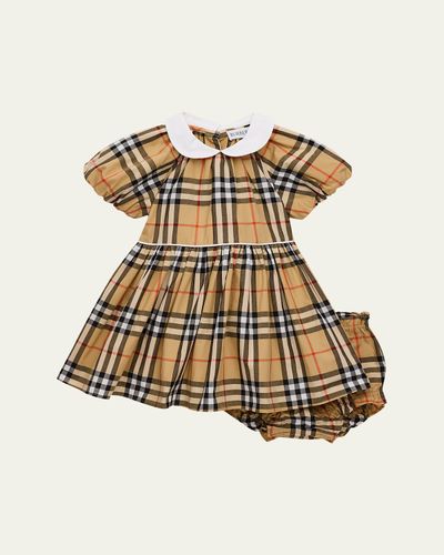 Burberry Girl's Check Cotton Dress with Bloomers